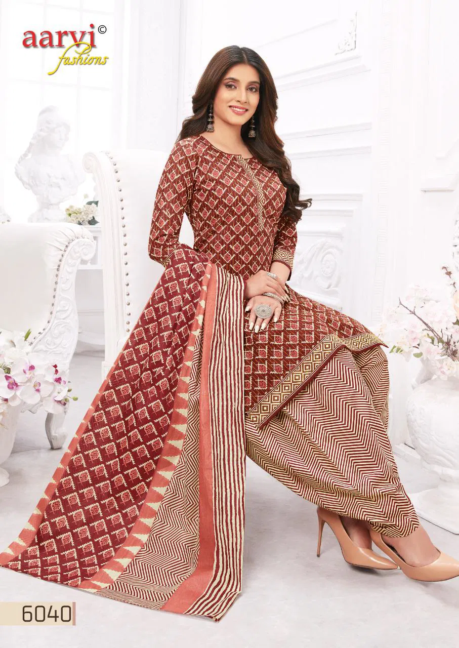 Aarvi Special Patiyala 17 Printed Cotton Casual Daily Wear Dress Material Collection